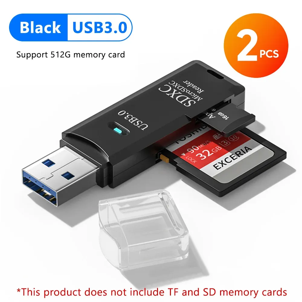 Lecteur de carte USB 3.0/2.0 2 en 1, lecteur de carte mémoire USB 3.0 vers SD/TF, adaptateur de lecteur de carte pour clé USB, accessoire pour ordinateur portable 8