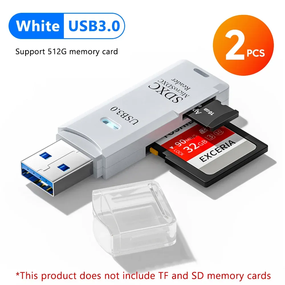 Lecteur de carte USB 3.0/2.0 2 en 1, lecteur de carte mémoire USB 3.0 vers SD/TF, adaptateur de lecteur de carte pour clé USB, accessoire pour ordinateur portable 10