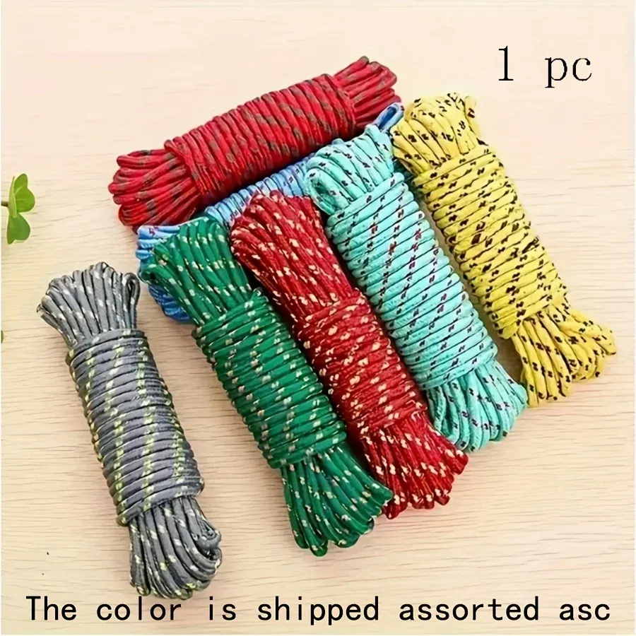 Corde à linge en nylon antidérapante de 10 m, résistante au vent, pour séchage en plein air 7