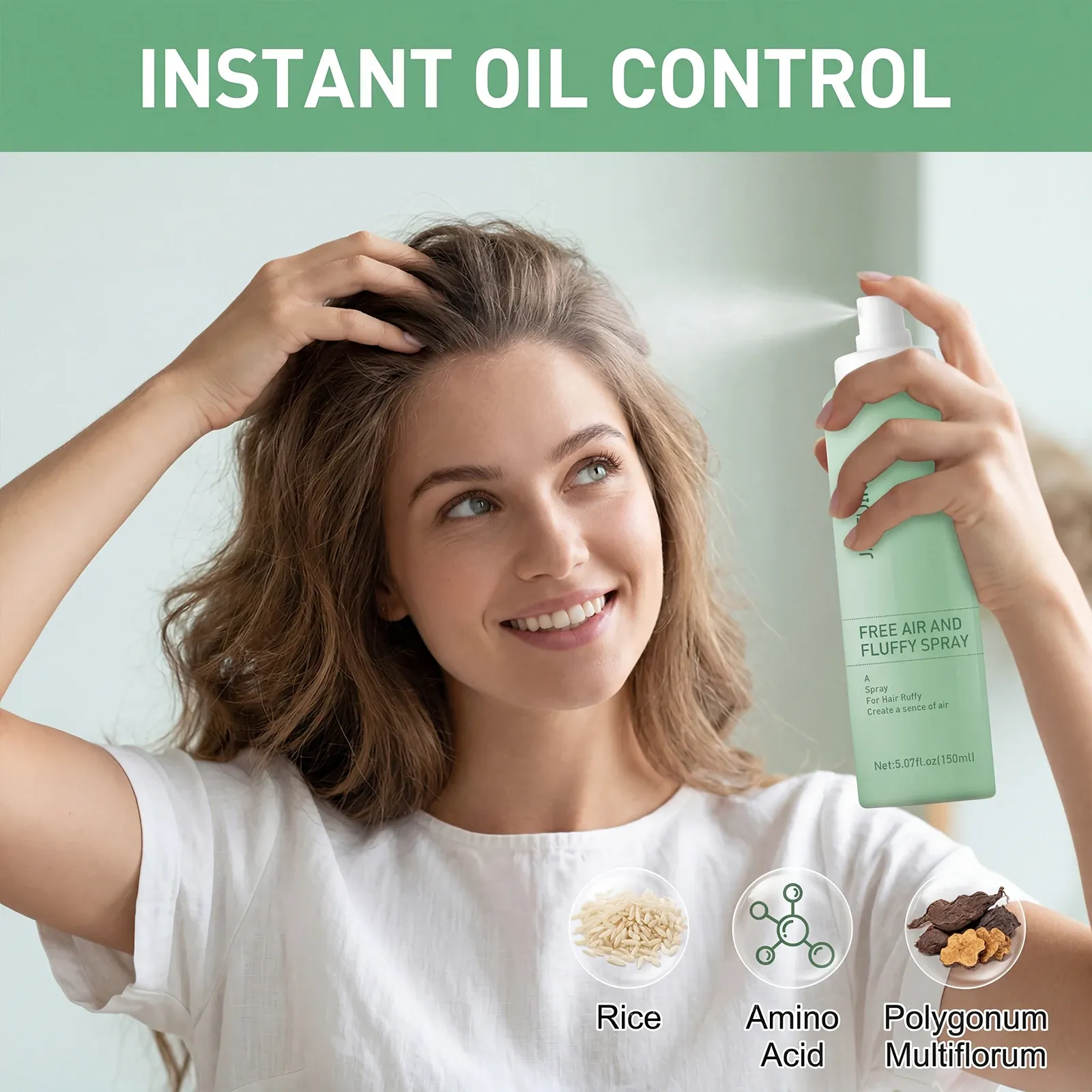 Shampooing sec volumisant, application sur les racines