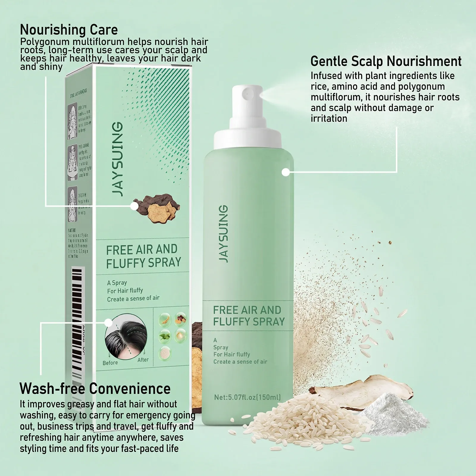 Shampooing sec volumisant, mise en situation