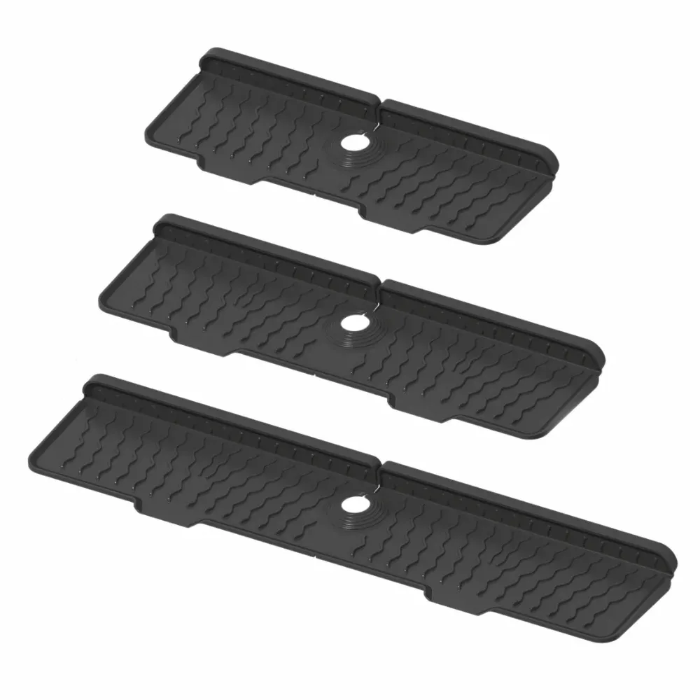 Tapis de robinet en silicone antidérapant, protection anti-éclaboussures pour évier, longueurs 36, 46 et 61 cm 4