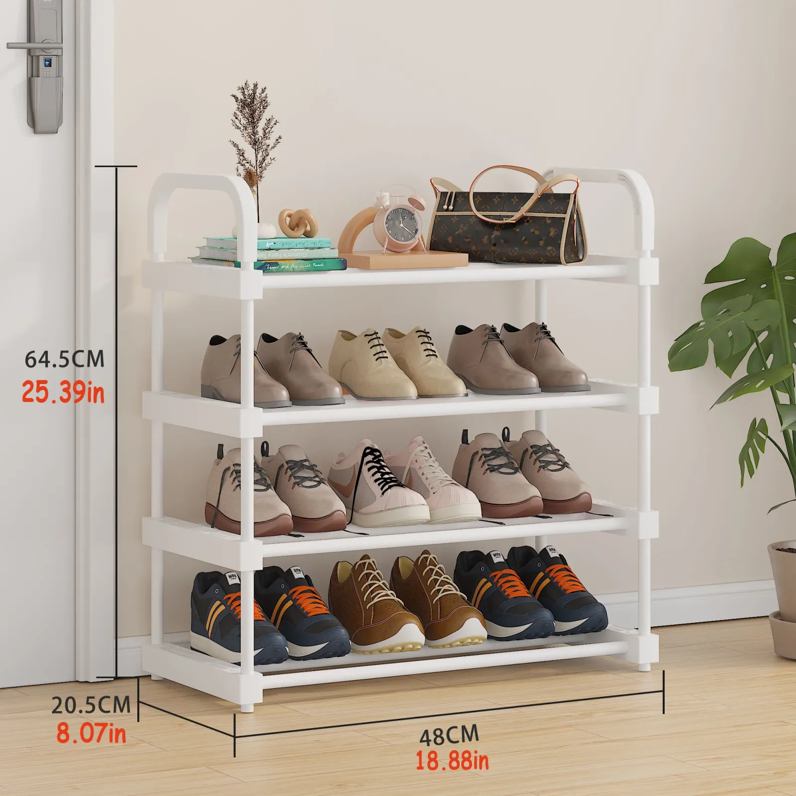 Meuble à chaussures vue latérale