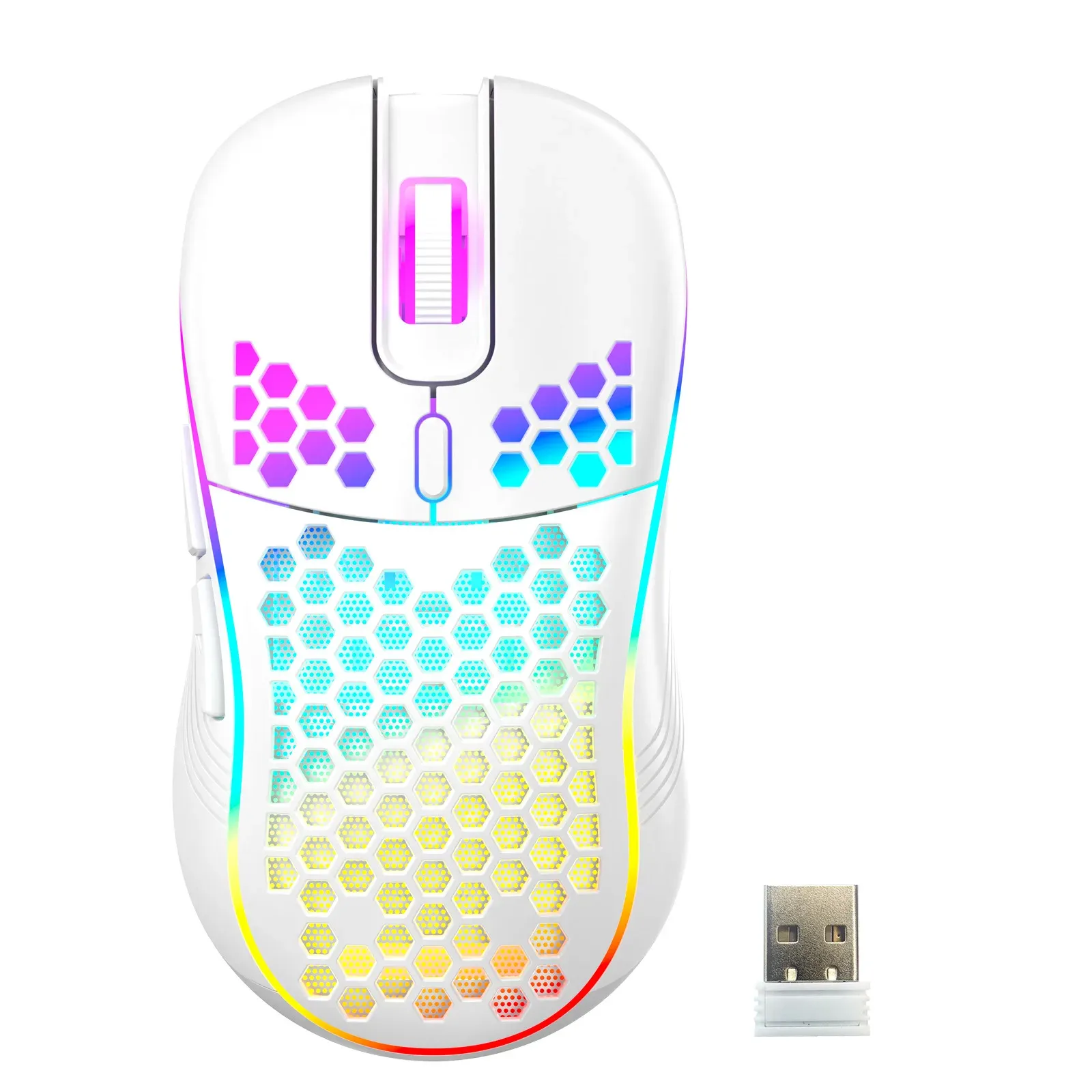 Souris de jeu filaire Honeycomb RGB, 7200 DPI réglables, ergonomique, USB, compatible PC Windows 7