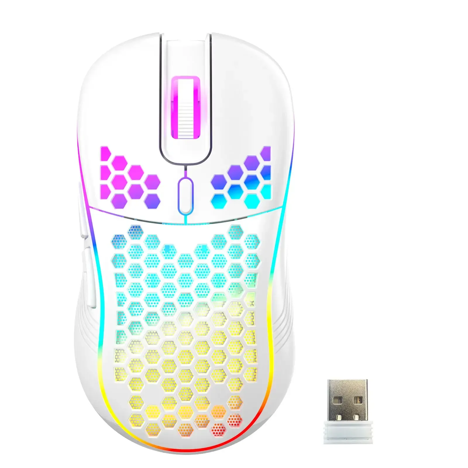 Souris de jeu filaire Honeycomb RGB, 7200 DPI réglables, ergonomique, USB, compatible PC Windows 12