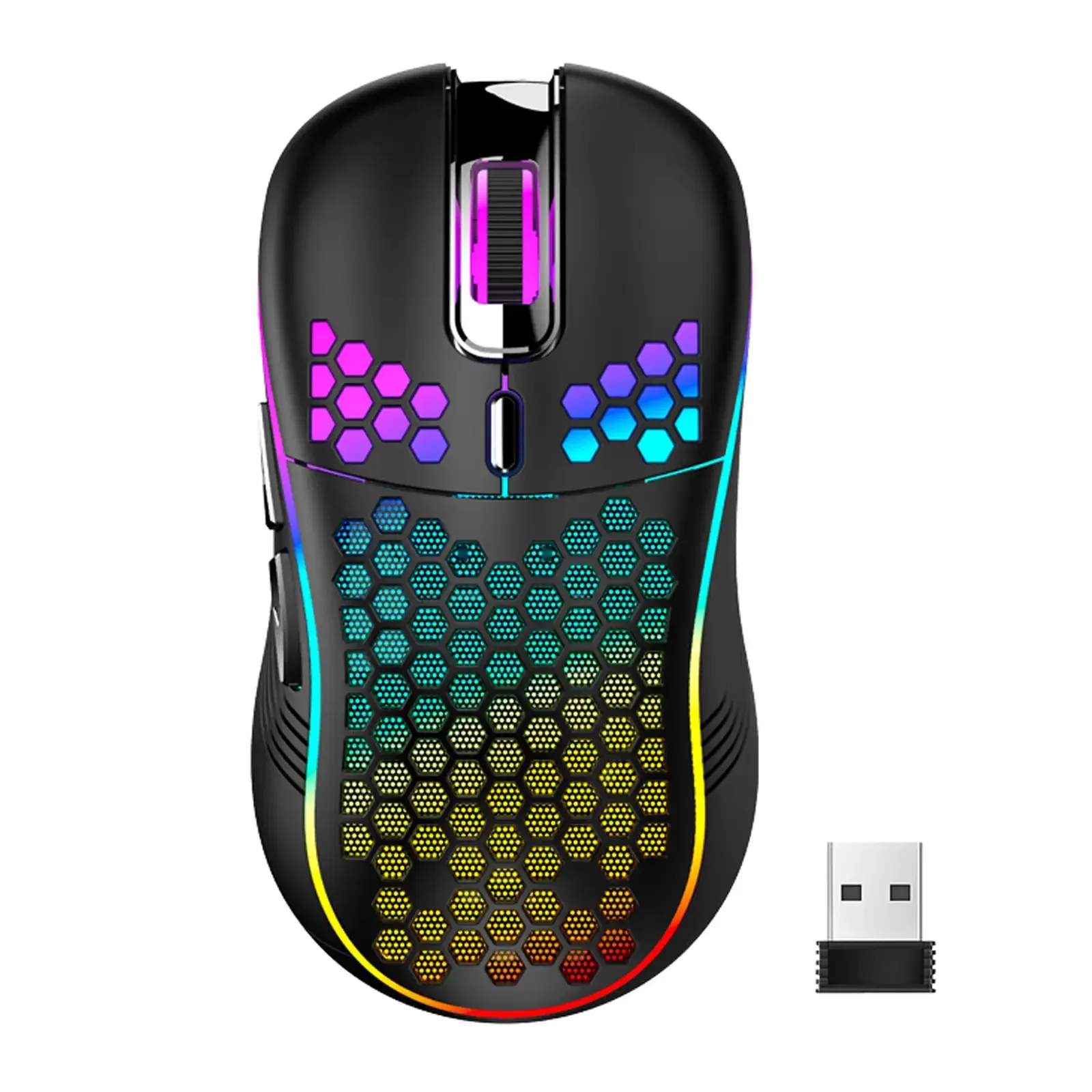 Souris de jeu filaire Honeycomb RGB, 7200 DPI réglables, ergonomique, USB, compatible PC Windows 10