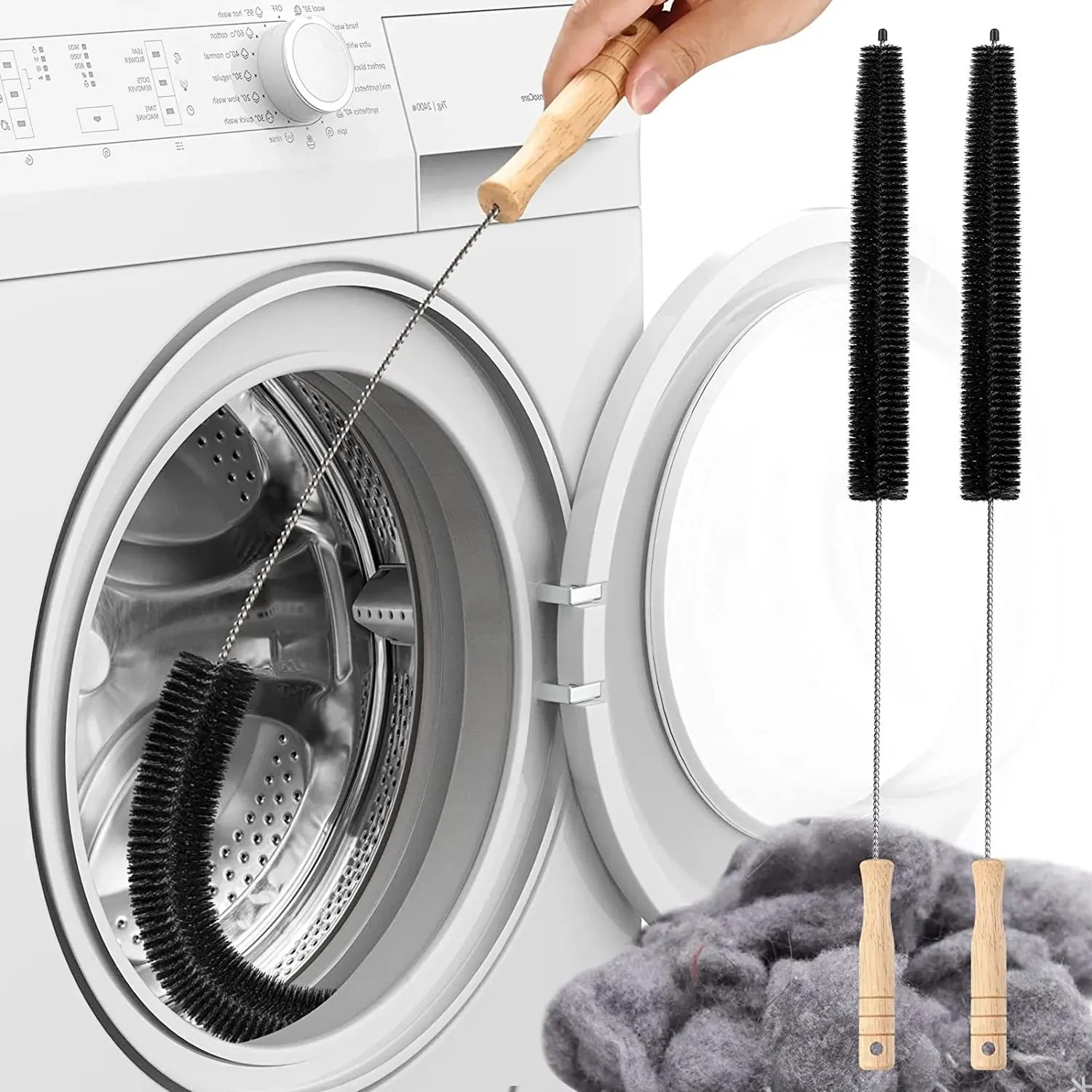 Kit de nettoyage pour évent de sèche-linge, brosse flexible anti-peluches pour conduit d'aération et bobine de réfrigérateur, 1 pièce - Image 1