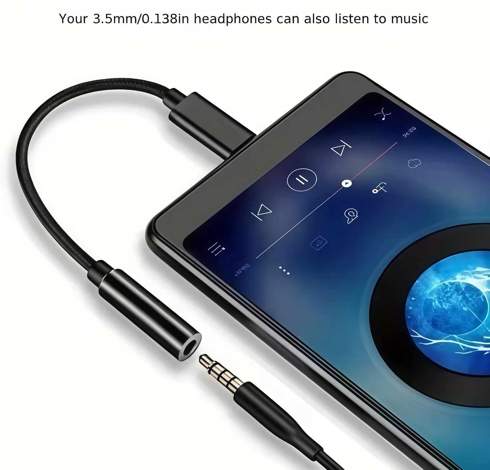 Adaptateur audio USB-C vers Aux, vue de présentation