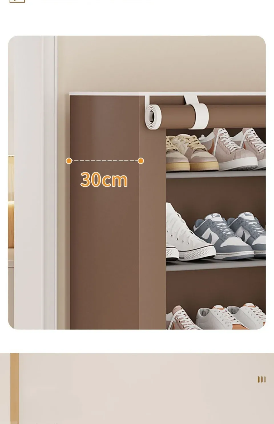 Meuble à chaussures multicouche, mise en situation