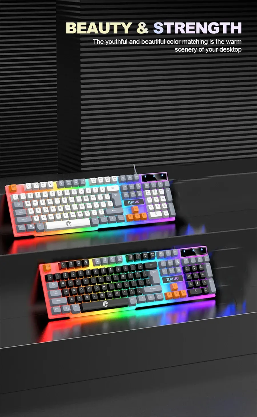 Clavier RAIKU T26 sous différents angles
