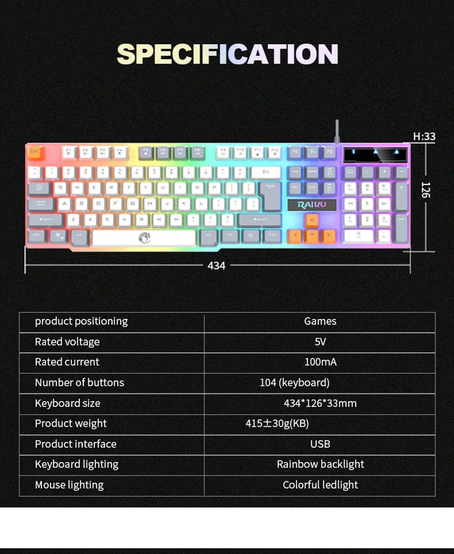 Ensemble clavier et souris RAIKU T26