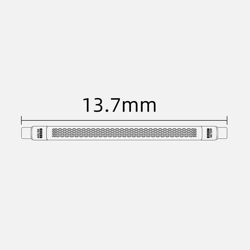 Câble USB4 Type-C, détail de finition
