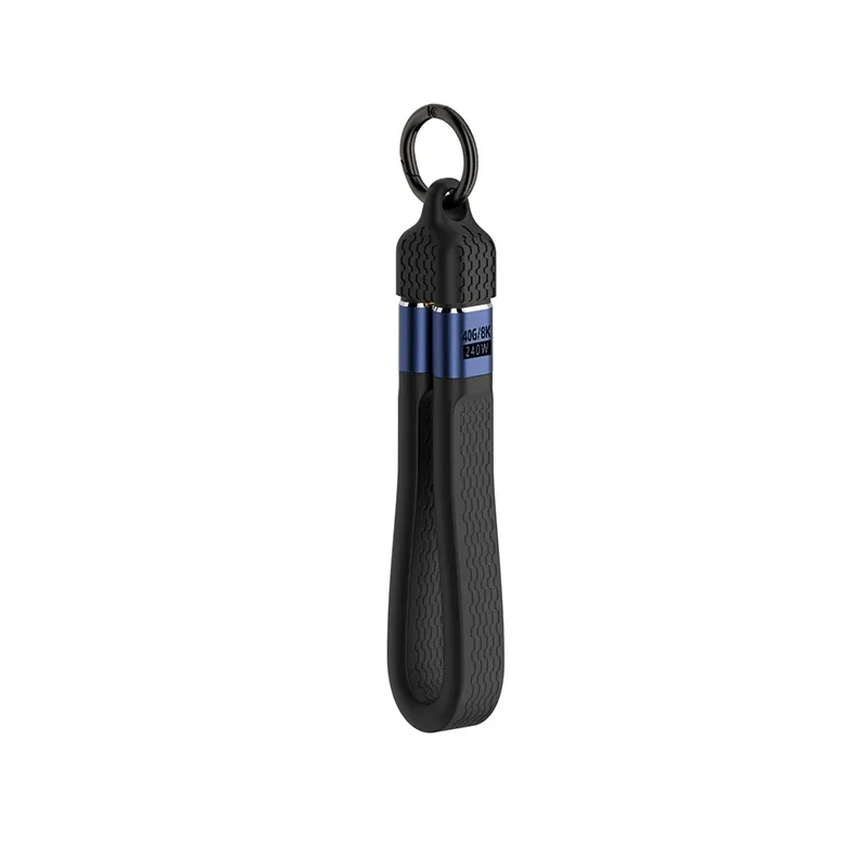 Câble USB4 Type-C vers Type-C 40 Gbps, 8K @ 60 Hz, PD 240 W, à puce électronique (e-marker), court, 3 en 1 pour données, vidéo et charge, avec porte-clés, compatible MacBook et batterie externe 8
