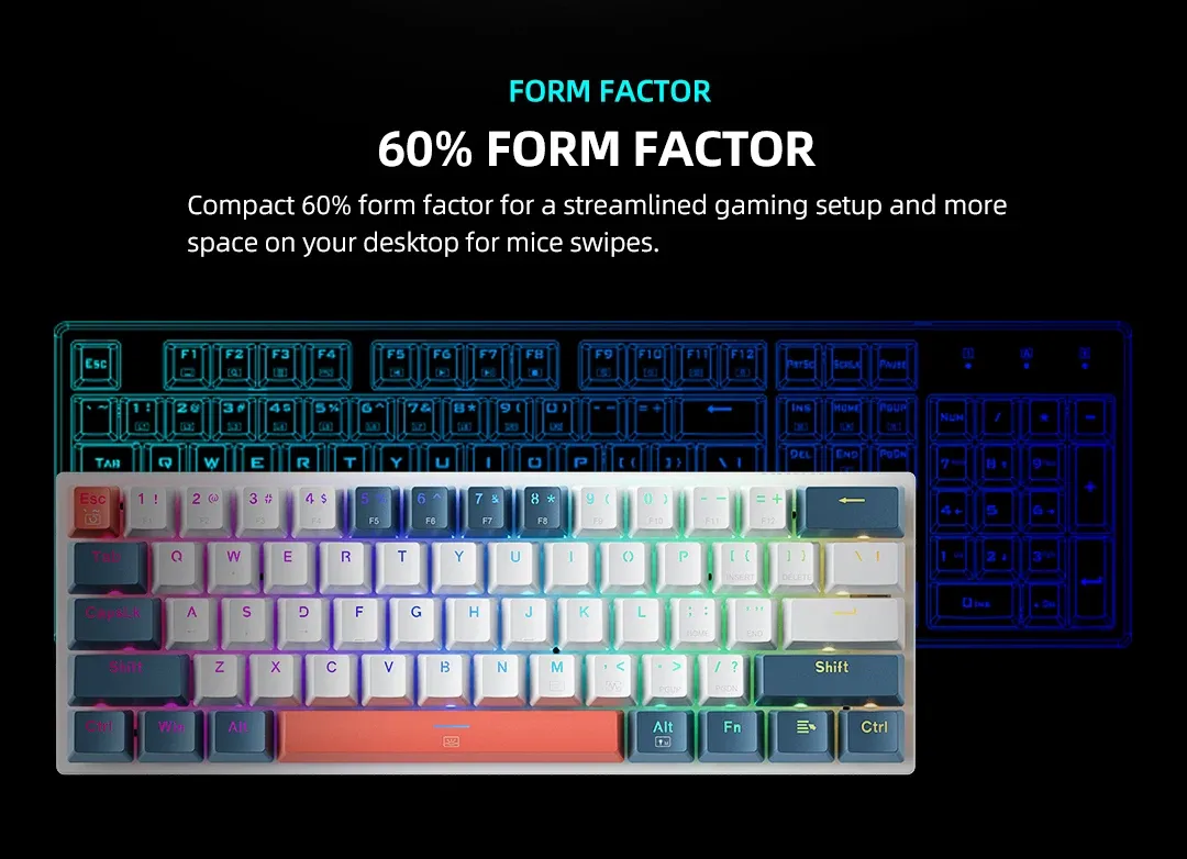 Design compact du clavier K500-B61 MINI