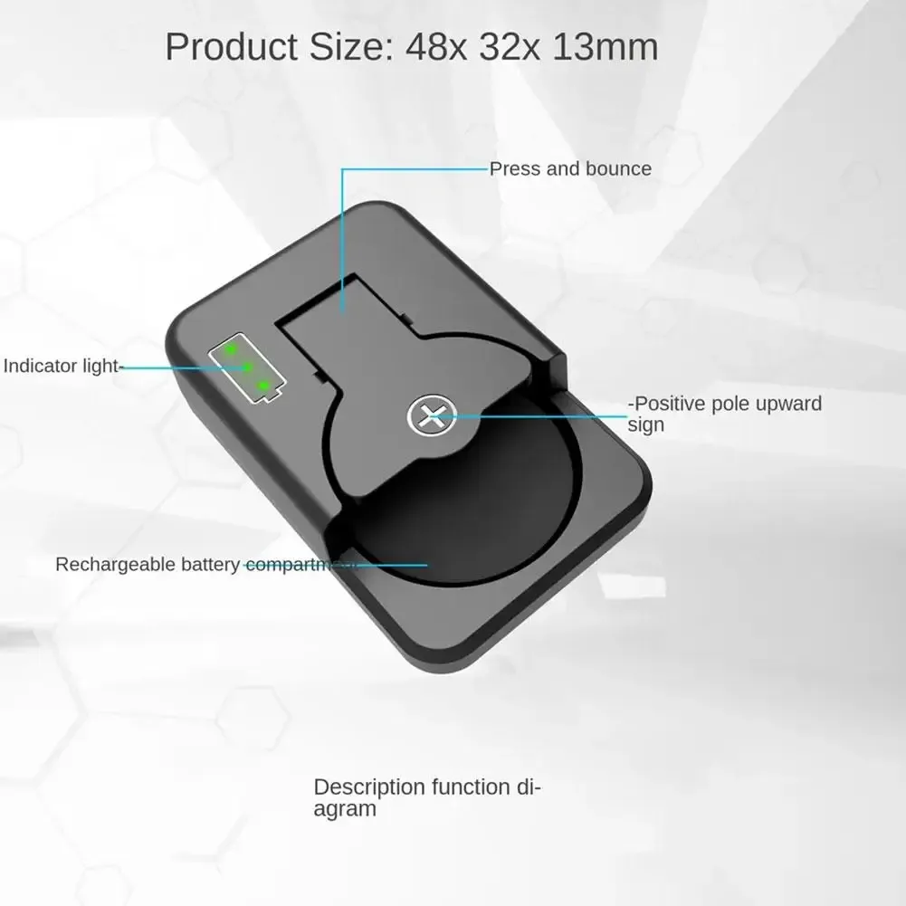 Chargeur de pile bouton portable, compartiment de charge