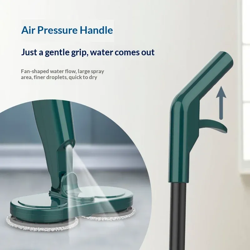 HOMEFISH Serpillère électrique sans fil 2-en-1, nettoyeur de sol automatique humide et sec 2