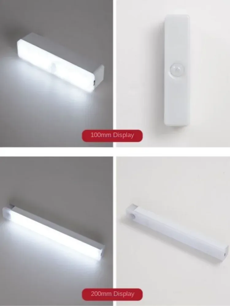 Lampe LED portable avec détecteur de mouvement PIR, éclairage d'intérieur rechargeable par USB et fonctionnement sur batterie 4