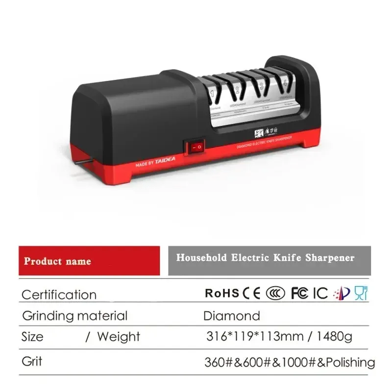 Taidea GRINDER Affûteur à couteaux électrique au diamant 4 étapes, 2800 tr/min, 18 W, réf. TG2102 2