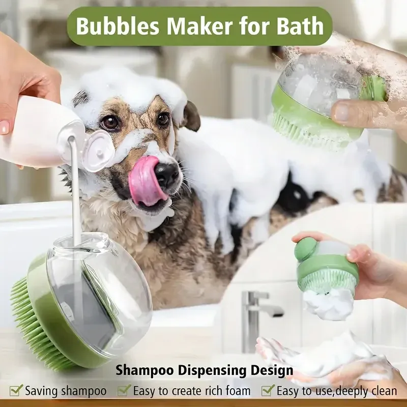 Brosse de bain avec distributeur de savon en contexte