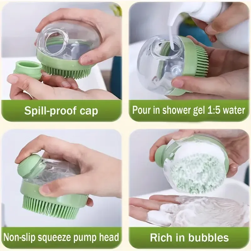 Soin de toilettage pour chien avec brosse en silicone