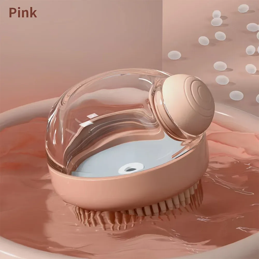 Brosse de bain en silicone avec distributeur de shampoing pour chiens et chats 7