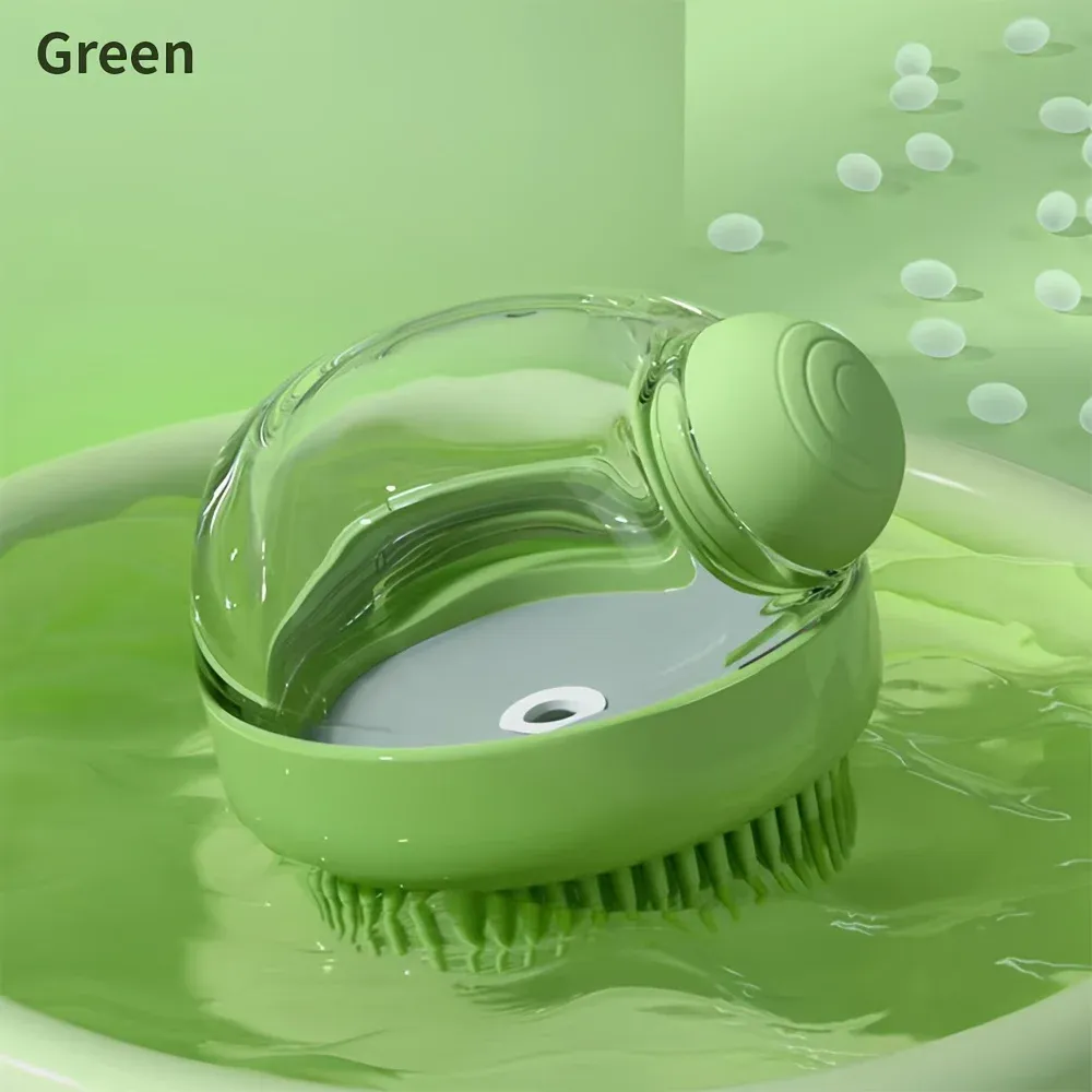 Brosse de bain en silicone avec distributeur de shampoing pour chiens et chats 9