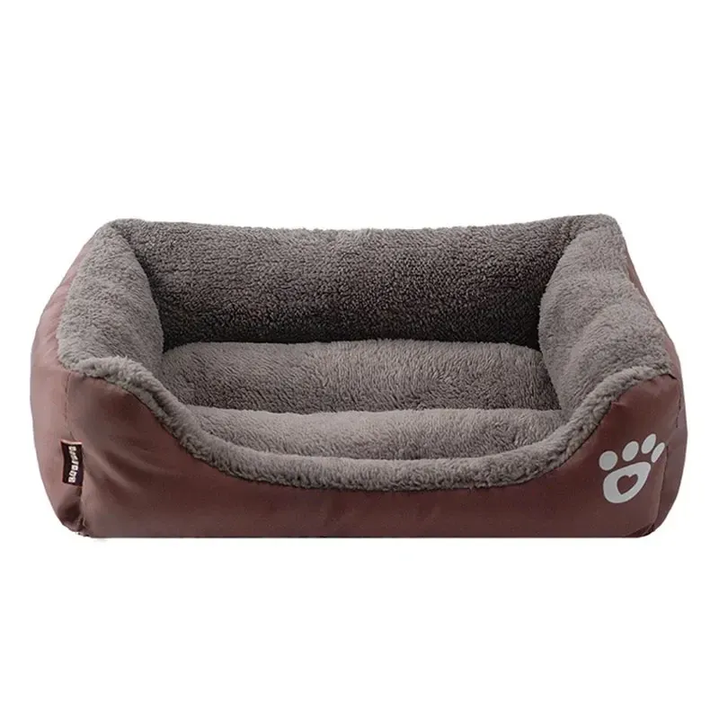 Lit chauffant pour animaux de compagnie aux couleurs pastel, design carré, panier pour petits, moyens et grands chiens, chats et chiots, grand format 4