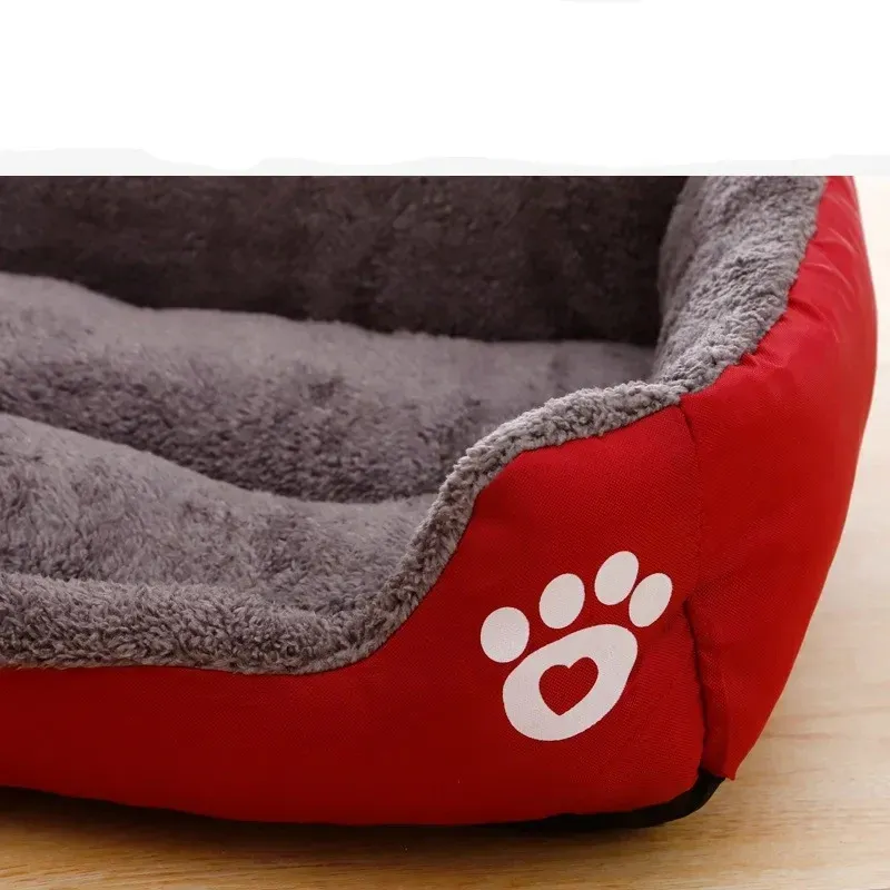 Lit chauffant pour animaux de compagnie aux couleurs pastel, design carré, panier pour petits, moyens et grands chiens, chats et chiots, grand format 5