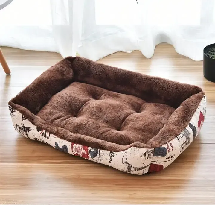 Lit chauffant pour animaux de compagnie aux couleurs pastel, design carré, panier pour petits, moyens et grands chiens, chats et chiots, grand format 27