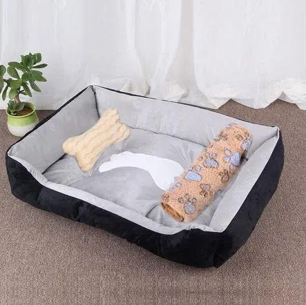 Lit chauffant pour animaux de compagnie aux couleurs pastel, design carré, panier pour petits, moyens et grands chiens, chats et chiots, grand format 26
