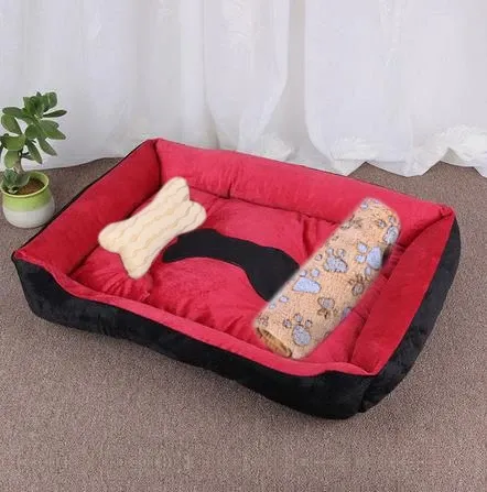 Lit chauffant pour animaux de compagnie aux couleurs pastel, design carré, panier pour petits, moyens et grands chiens, chats et chiots, grand format 18