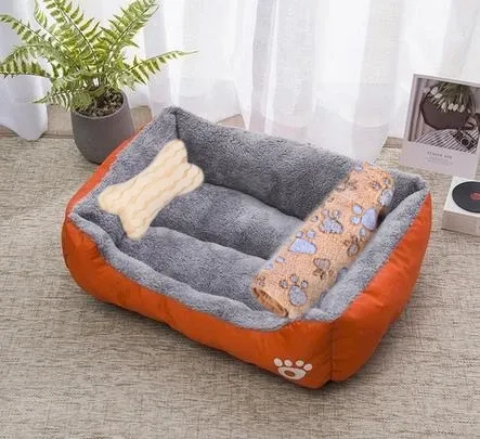 Lit chauffant pour animaux de compagnie aux couleurs pastel, design carré, panier pour petits, moyens et grands chiens, chats et chiots, grand format 20