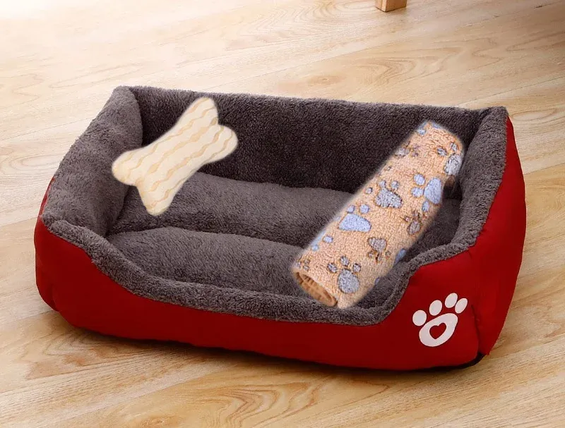 Lit chauffant pour animaux de compagnie aux couleurs pastel, design carré, panier pour petits, moyens et grands chiens, chats et chiots, grand format 12
