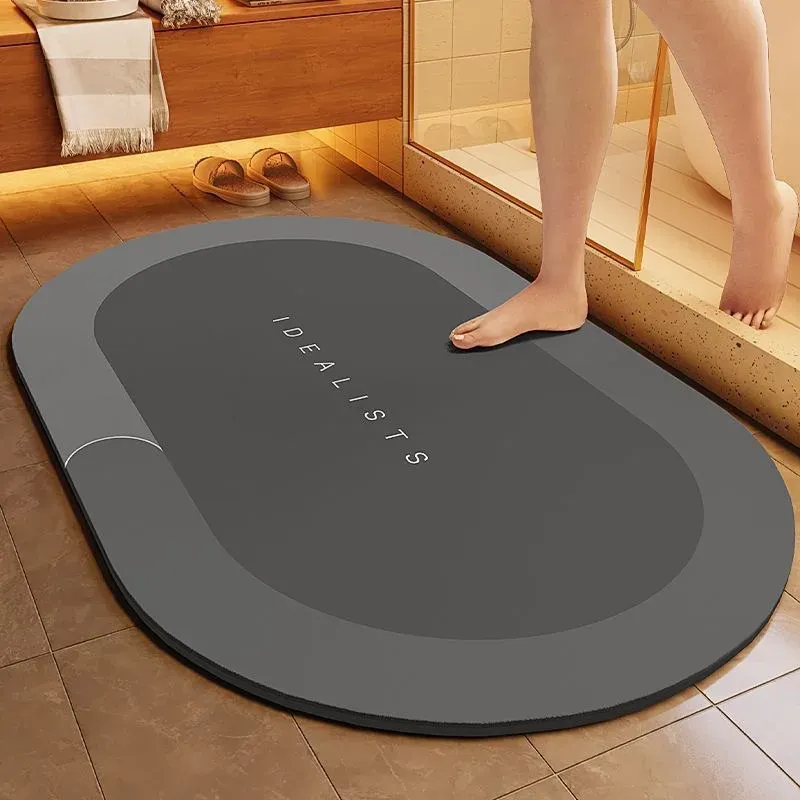 Tapis de bain antidérapant, absorbant et à séchage rapide, résistant aux salissures, au style épuré 4