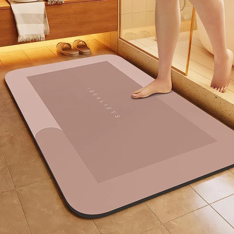 Tapis de bain antidérapant, absorbant et à séchage rapide, résistant aux salissures, au style épuré 5