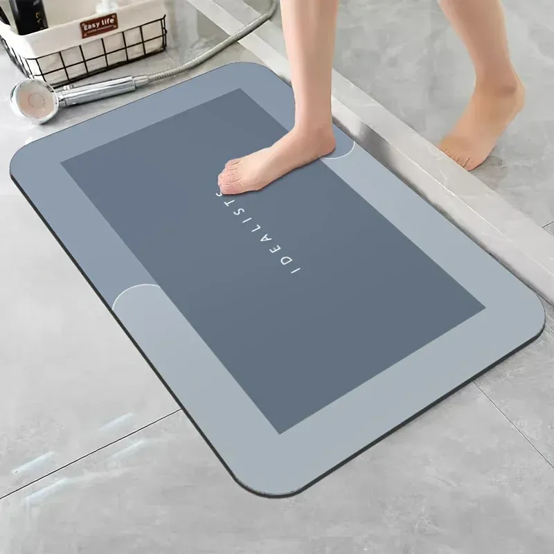 Tapis de bain antidérapant, absorbant et à séchage rapide, résistant aux salissures, au style épuré 8