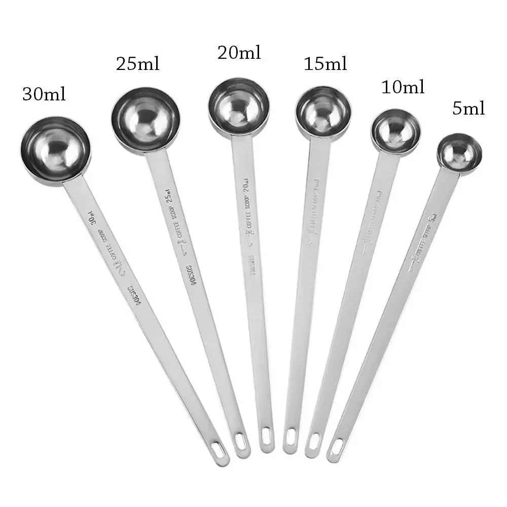 Cuillère doseuse à long manche en acier inoxydable, 5, 10, 15, 20, 25 et 30 ml 4