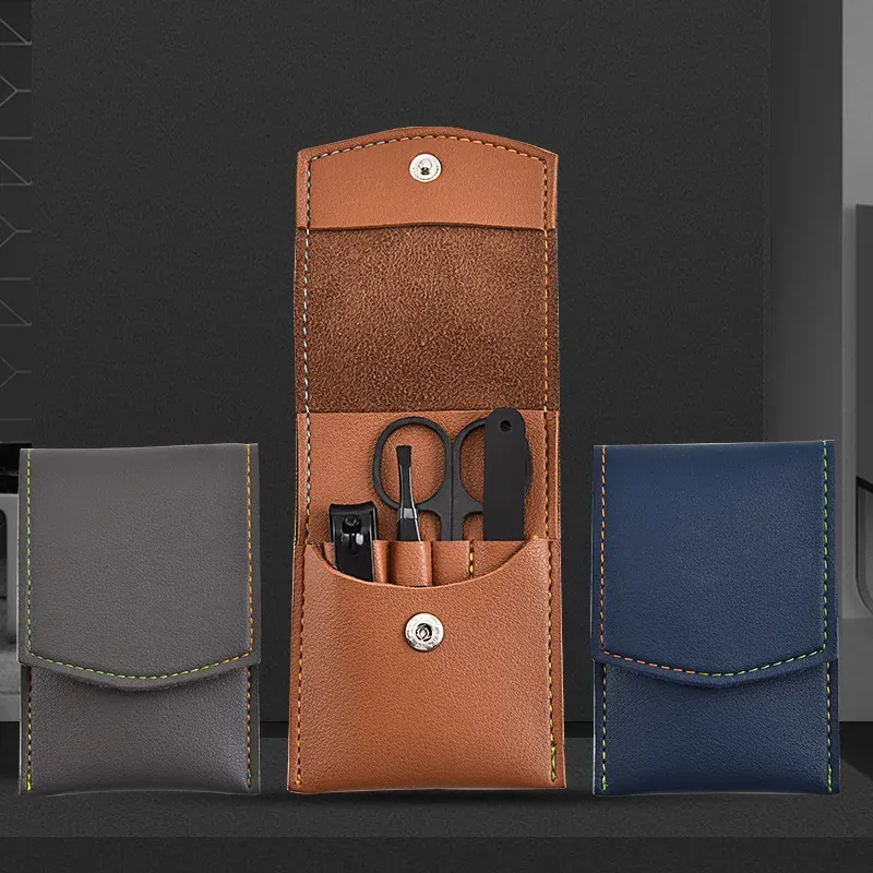 Kit de manucure et pédicure en acier inoxydable avec pochette