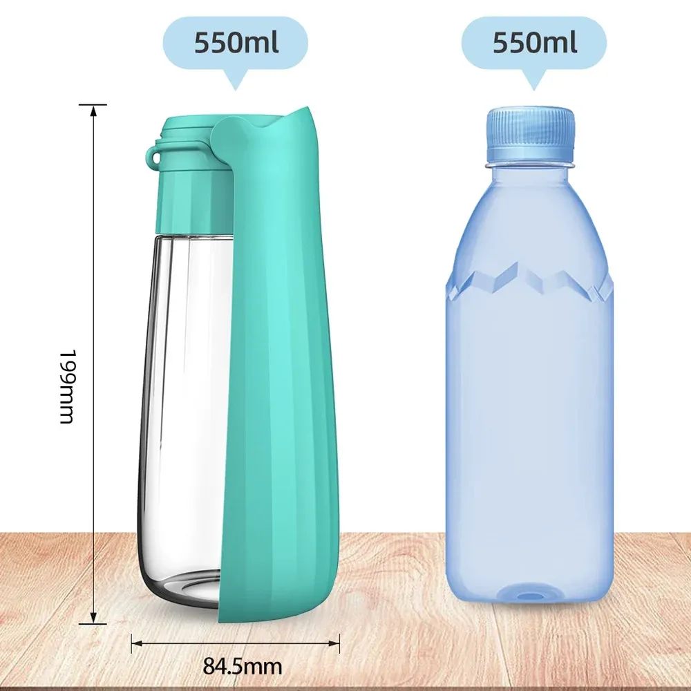 Bouteille d'eau portable pour chien vue de côté
