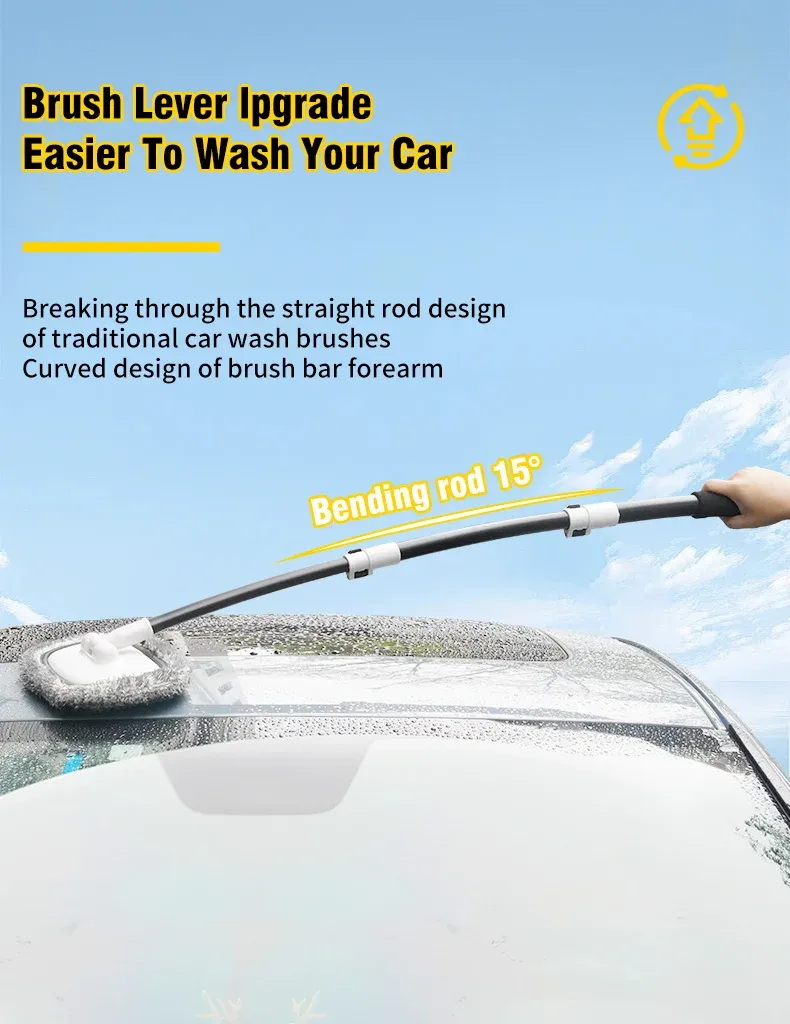 Brosse de lavage en action sur carrosserie