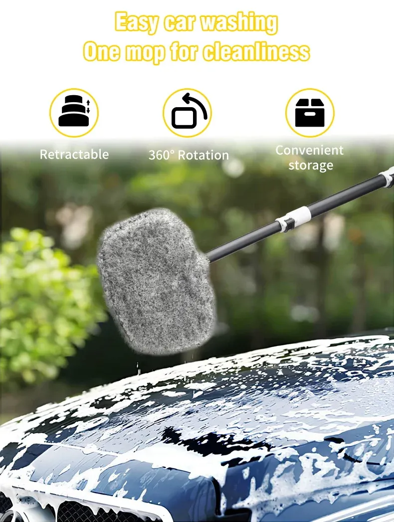 Brosse de nettoyage de voiture courbée à 15 degrés