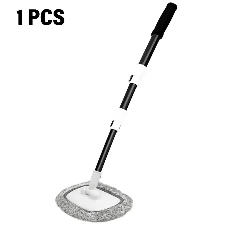 Brosse de lavage de voiture courbée à 15 degrés avec manche télescopique à 3 sections et long manche, outil de nettoyage automobile 8