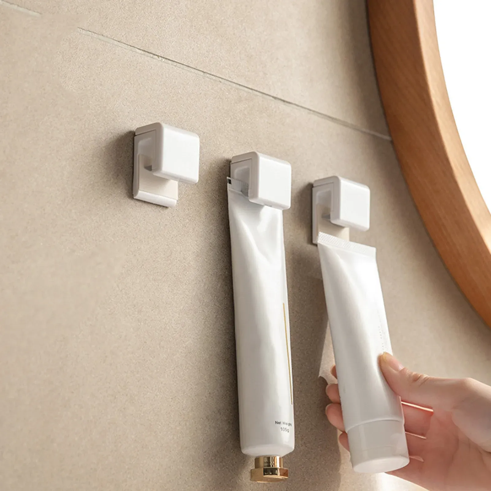Porte-dentifrice mural sans perçage, étagère de douche suspendue pour brosses à dents et articles de toilette 10