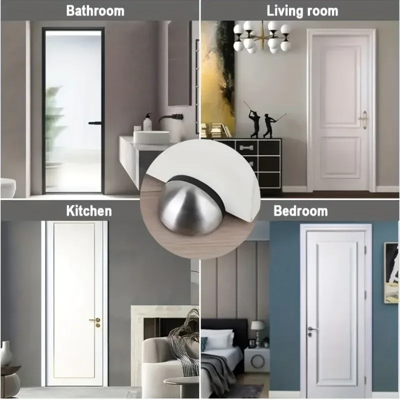 Lot de 6 butées de porte autocollantes sans perçage, pour maison et bureau 4