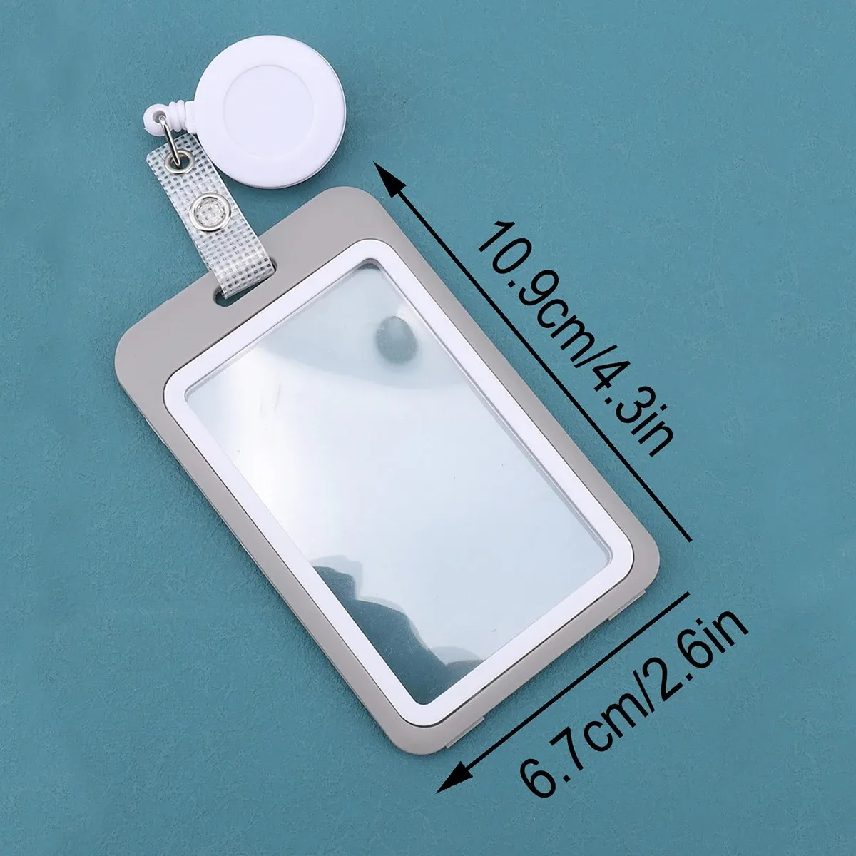 Cordon rétractable pour porte-badge d'identité, clip enrouleur transparent en plastique pour badges professionnels de bureau, porte-clés et carte scolaire 2