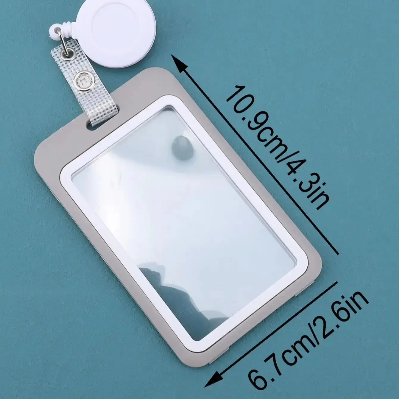 Cordon rétractable pour porte-badge d'identité, clip enrouleur transparent en plastique pour badges professionnels de bureau, porte-clés et carte scolaire 10