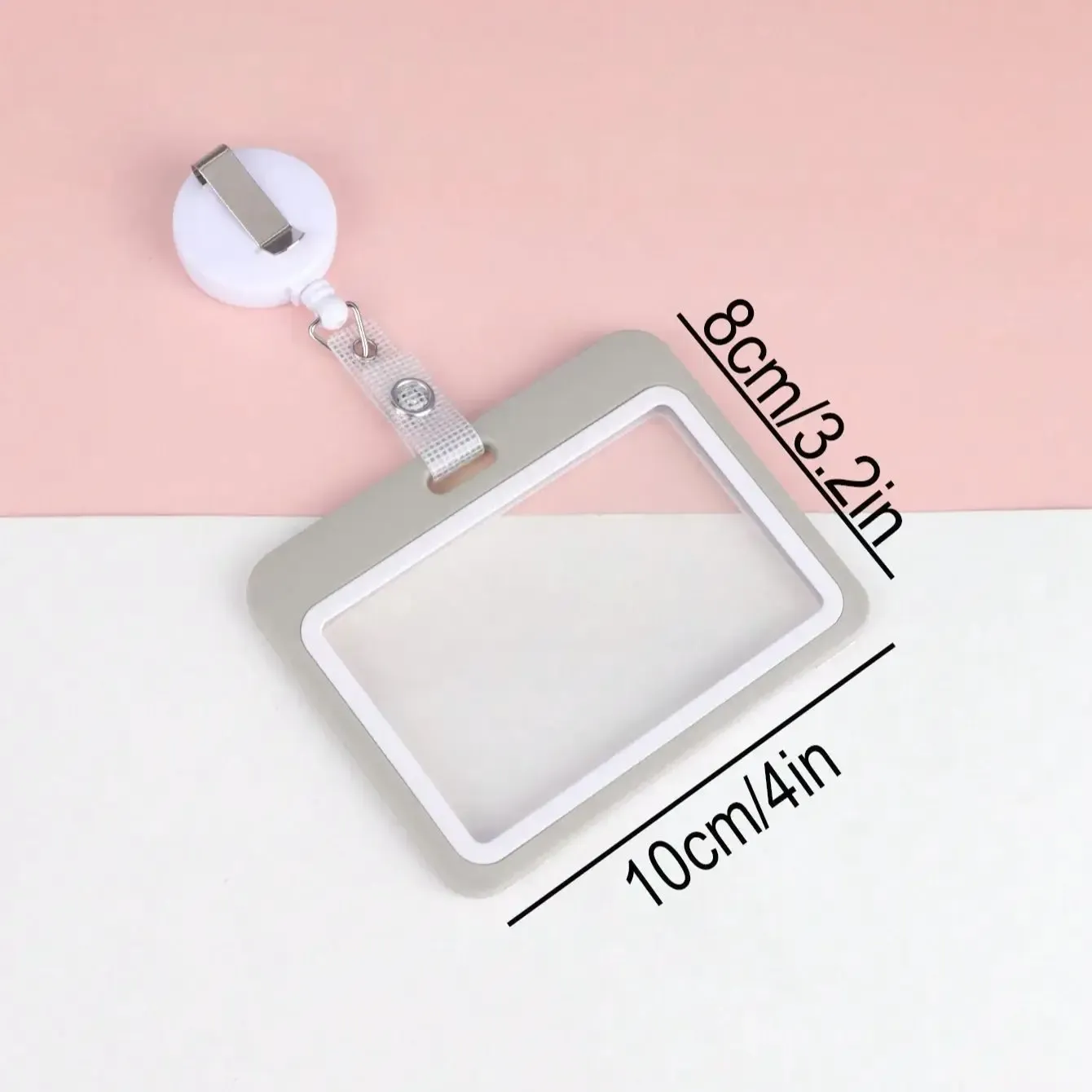 Cordon rétractable pour porte-badge d'identité, clip enrouleur transparent en plastique pour badges professionnels de bureau, porte-clés et carte scolaire 8