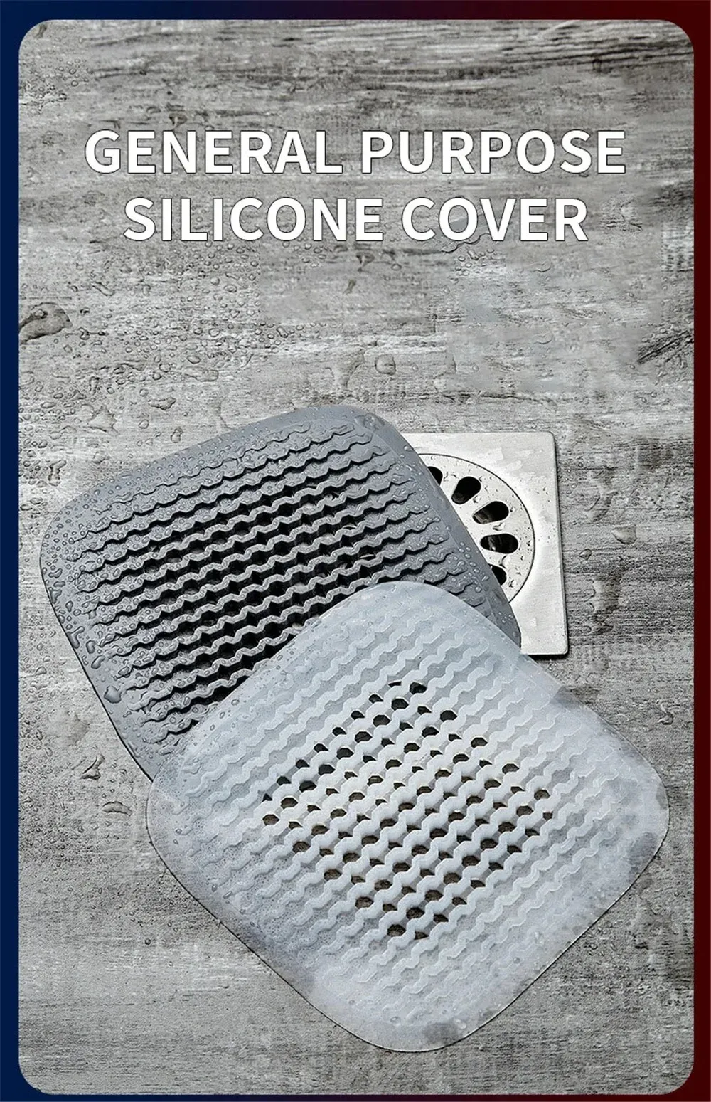 Filtre à cheveux en silicone, détail de la surface