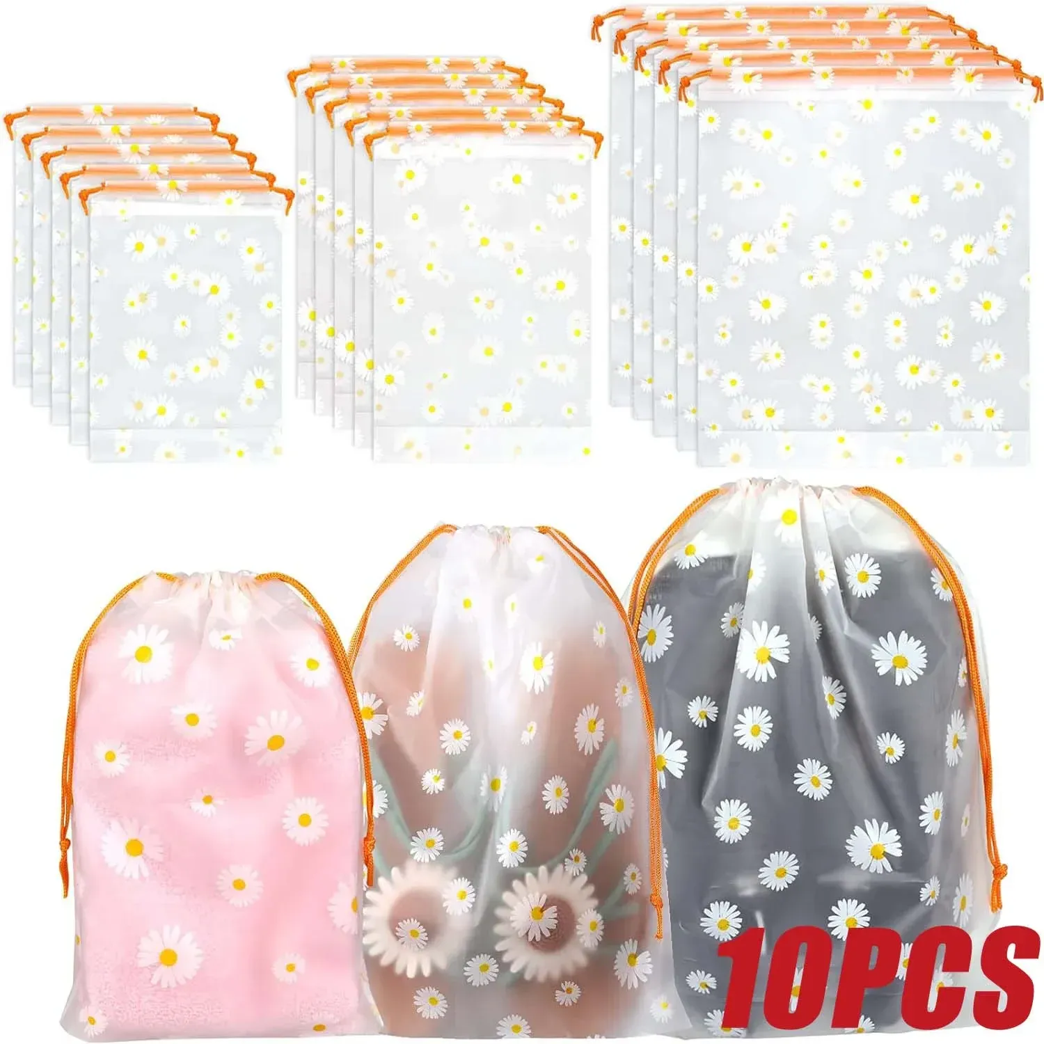 Sacs à chaussures de voyage, lot de 5 ou 10, sacs de rangement étanches à cordon de serrage, 3 tailles, sacs de rangement réutilisables pour jouets, chaussures, vêtements et serviettes