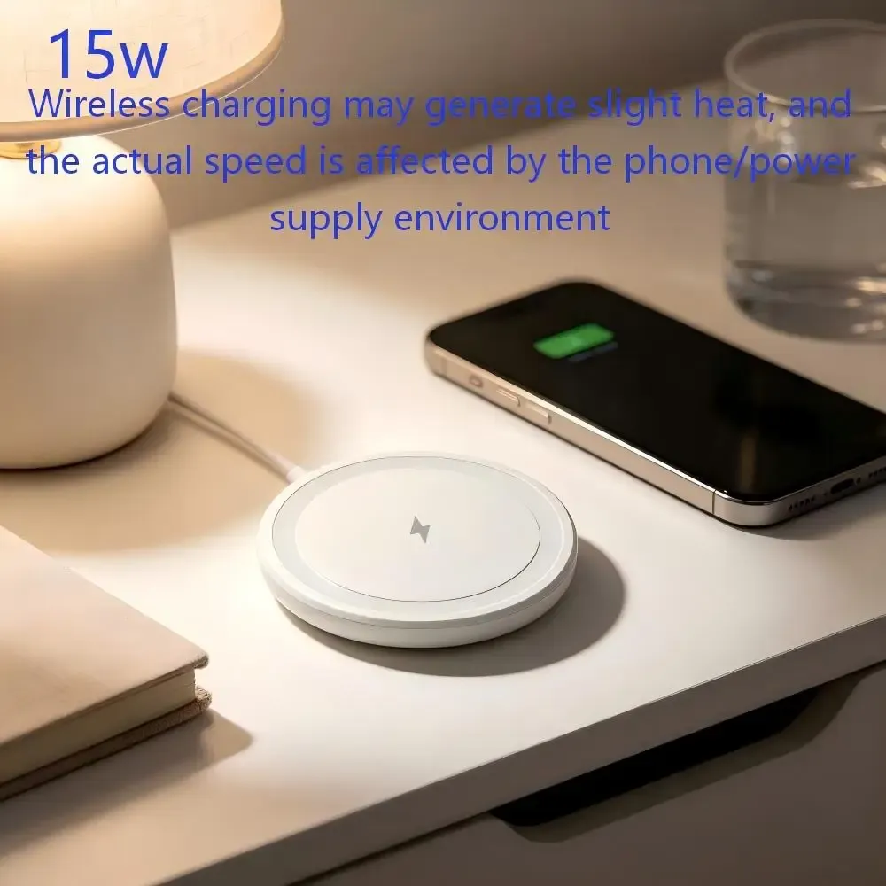 Mini chargeur magnétique sans fil pour iPhone, ultra-fin et portable, charge rapide 15 W 2